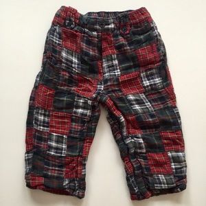 GAP Plaid Patchwork Lined Pants size 18-24mo